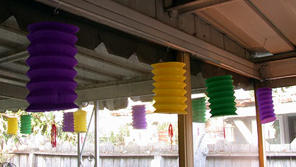 Paper Lanterns on Patio