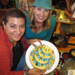 Ruth & Britta with the Collage Necklace Cheesecake