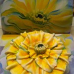 Yellow Ruffled Flower with Painting