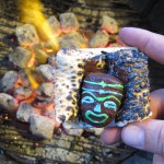 Tribal S'more nicely toasted over the coals