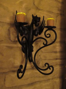 New Dragon Sconces with New Faux Flames (unpainted)