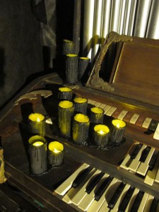 Finished Faux Flames Flickering on the Haunted Pipe Organ