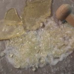 Crushing candy glass into chunky crystals