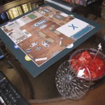 The custom Brittahytta Mansion Clue game board, complete with Red Herring