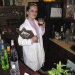 Professor Plum experimenting with arsenic in the Lounge bar