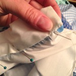 Handstitching inside the collar