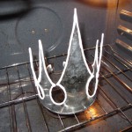 Baking Sculpey edges on the metal crown