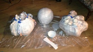 Papier-mache progress