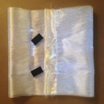 Foldling the fabric strip into the purse shape