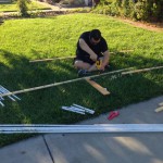 Scary Jerry working on the graveyard fence