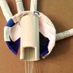 Custom-cut PVC fitting to mate the hand with the wrist segment