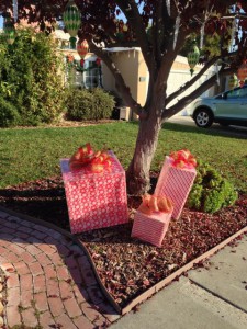 Lighted Presents in Daylight