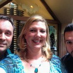 Ghoulish Glen, Webmistress Britta and Scary Jerry in the lovely Schweiger tasting room