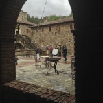 History Channel crew interviewing the castle owner