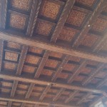 Painted and gilded wood beam ceiling in the Great Hall