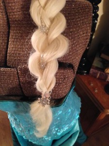 Wig french braided and snowflake jewelry added