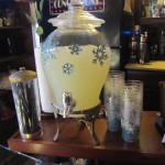 Lemonade with snowflake ice cubes and custom glitter snowflake stickers
