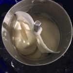 Freshly-churned homemade custard ice cream