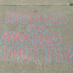 Parking shuttle sign still not needed but we were ready!