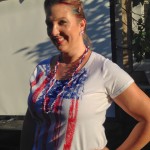 My festive 4th outfit, including red & blue stripes in my hair!