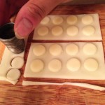 Cutting cheese pips for the LEGO mozzarella slices