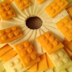 Closeup of Construction Cheese & Crackers