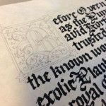 Handlettering for one of the illuminated manuscripts