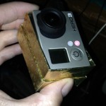 Gold cardboard jewelry box fits the GoPro perfectly!