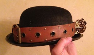 Showing the back buckle and side texture
