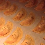 Unbaked Pumpkin Pasties in the freezer