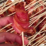 Adding skewers to the Bacon Roses