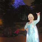 Elsa with the only icy mountain in Disneyland...the Matterhorn!