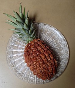Finished Vintage Pineapple Cheese Ball Ready for Classic Crackers!
