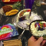 The tie dye cake was a hit!