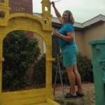 I never thought I would need a stepladder to paint a gravestone!
