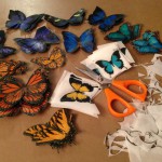 Cutting all the wafer paper Bright Butterflies