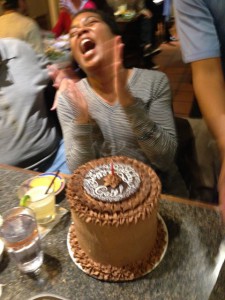 Gail's reaction to her cake...hahaha!