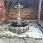 Abalone shell fountain and border