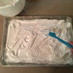 Spread the marshmallow mixture into a pan to set