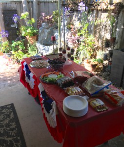 Outer Patio Food Table with Waterfall