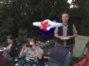 Glen flies the USS Enterprise 1701-A drone right at me!