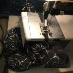 Sewing custom kitty collars from silver web sheer black mesh fabric