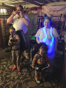 Ultimate Costume Ghostbusters Family with glowing Ectoplasm Experiments