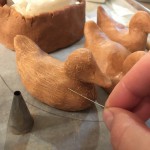 Carving details into hardened modeling chocolate