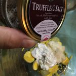 Truffle salt, mayo & greek yogurt added to cooked egg yolks