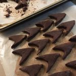 Tray of finished Chocolate Chevrons for Trek S'mores