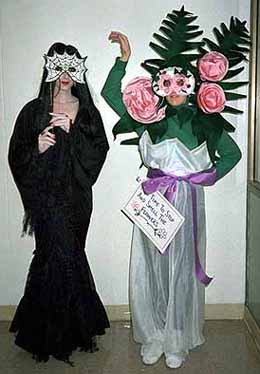 Morticia Addams and Steph the Flower Bouquet